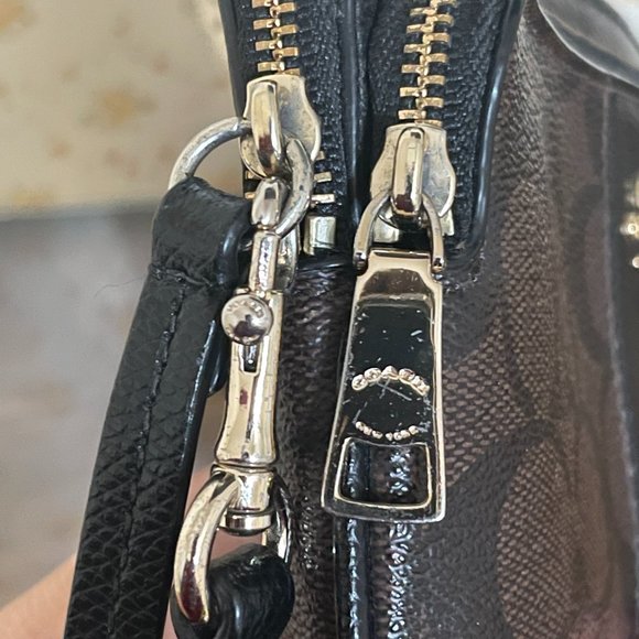 Coach Signature Brown Wristlet - Picture 5 of 12